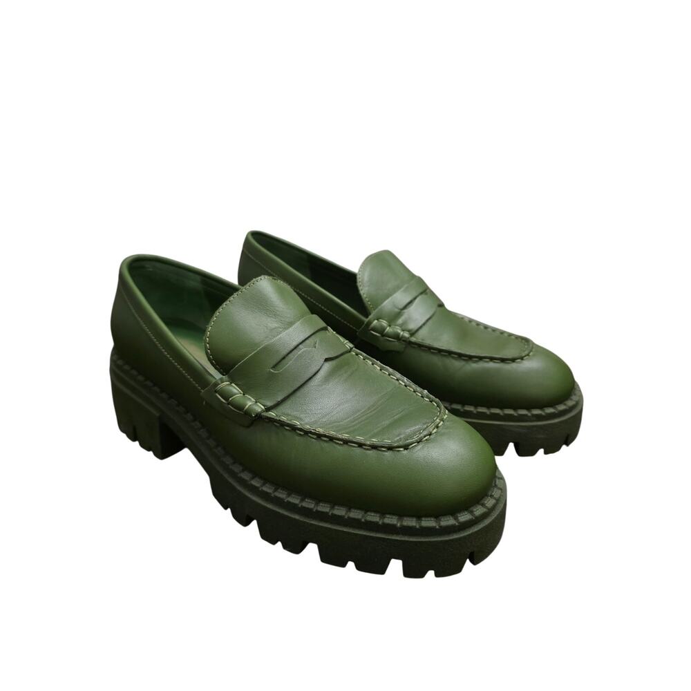 Free People Lyra Lug Sole Loafer Serpant Green Size EU 38.5